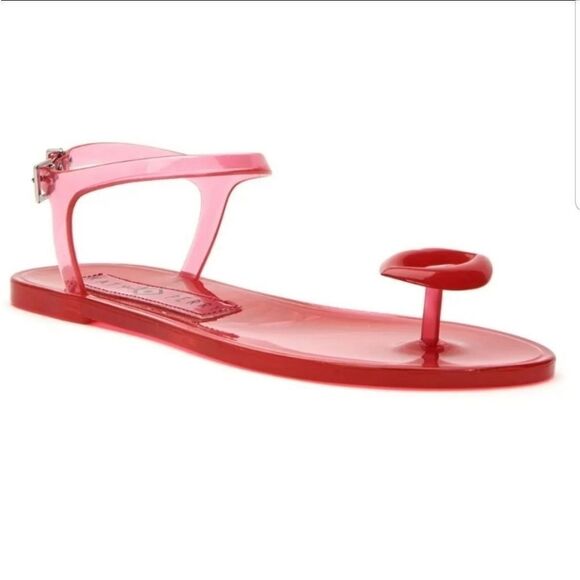 🔸️NIB Katy Perry Red Lips Geli Sandals Size 8 - Picture 2 of 10